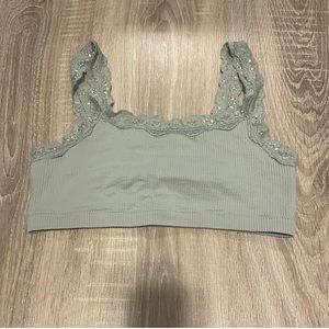 garage sage green bra top